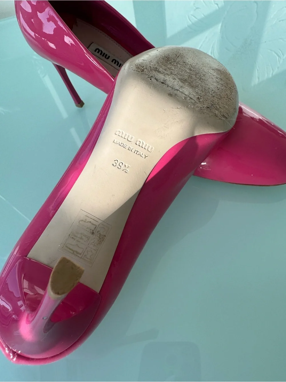 Miu Miu Pink Patent Leather Pointed-Toe Pumps